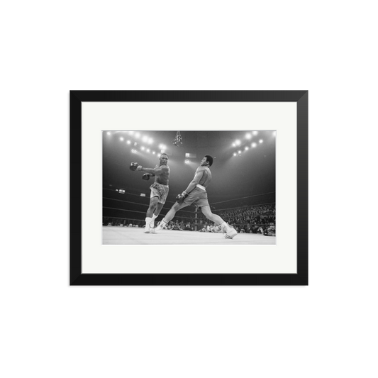 Ali Dodging a Punch From Frazier Black Medium