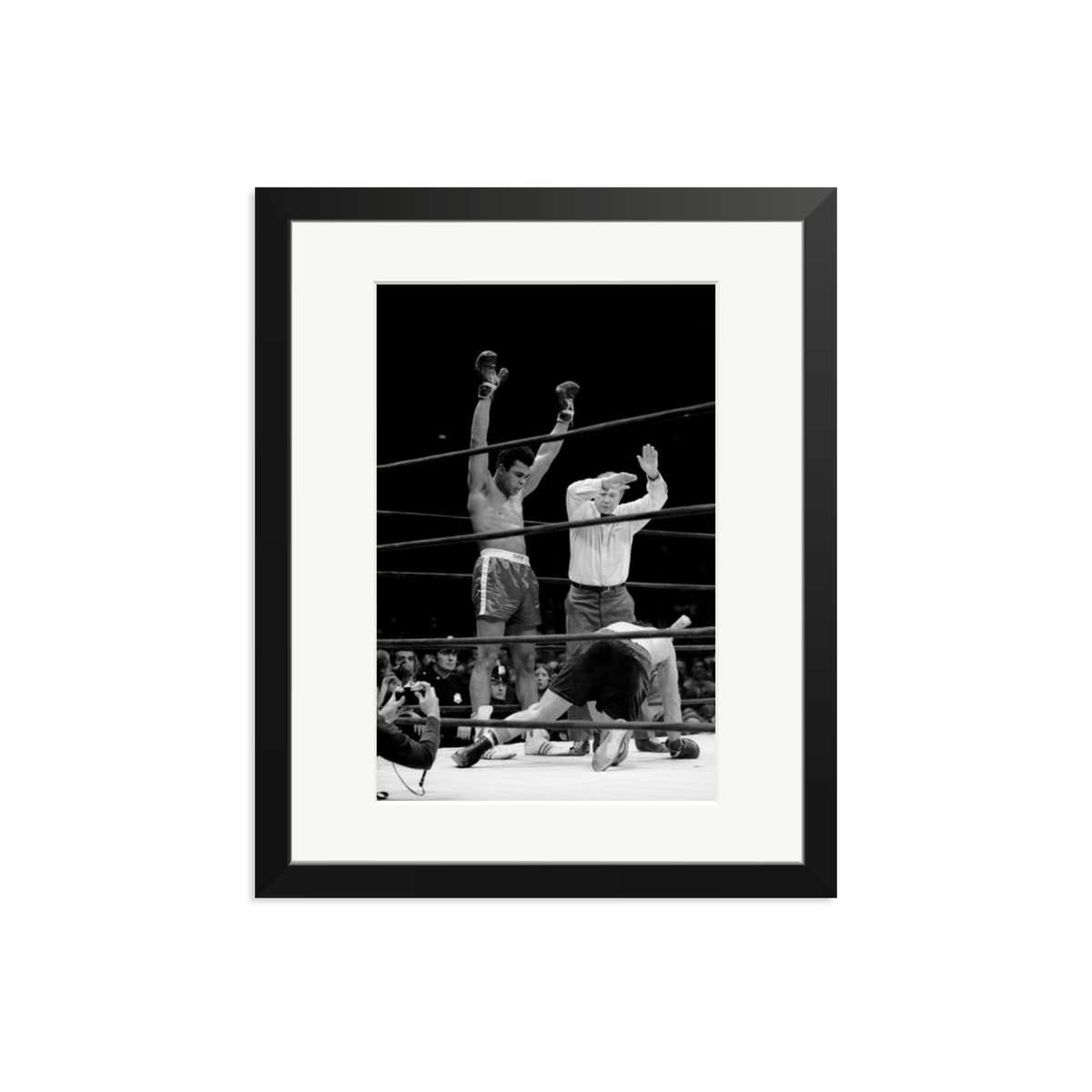 Muhammad Ali Knock Out Framed Print Black Medium