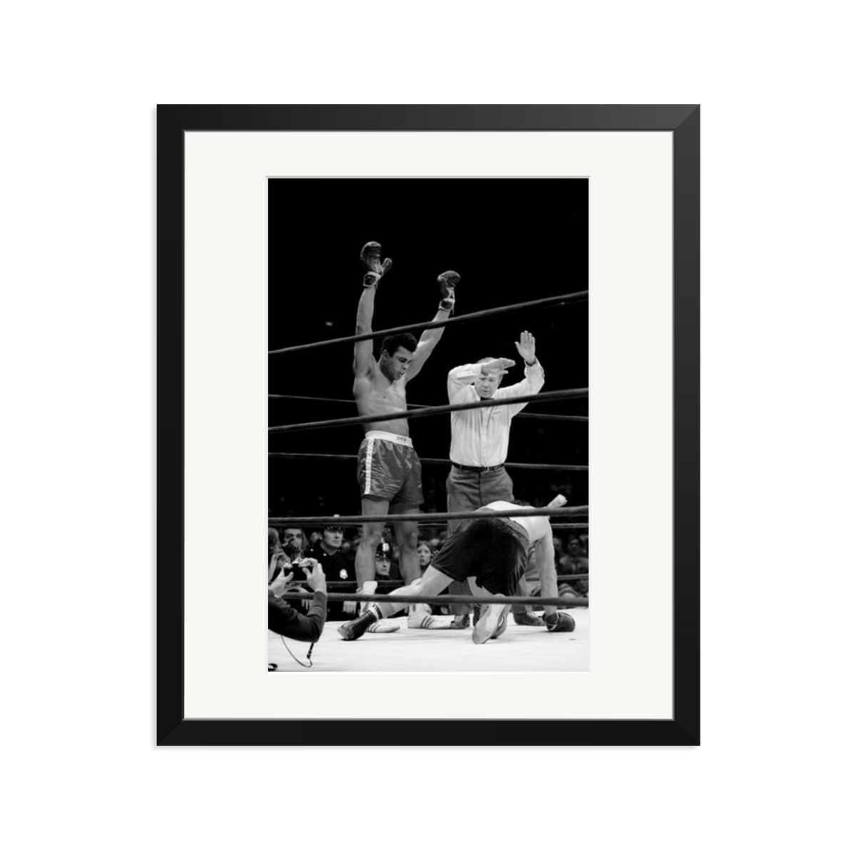 Muhammad Ali Knock Out Framed Print Black Large