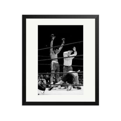 Muhammad Ali Knock Out Framed Print Black Large