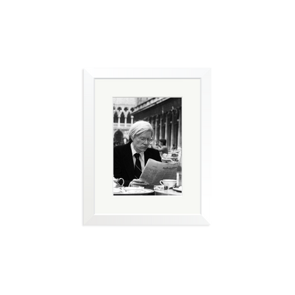 Andy Warhol in Venice Framed Print White Small
