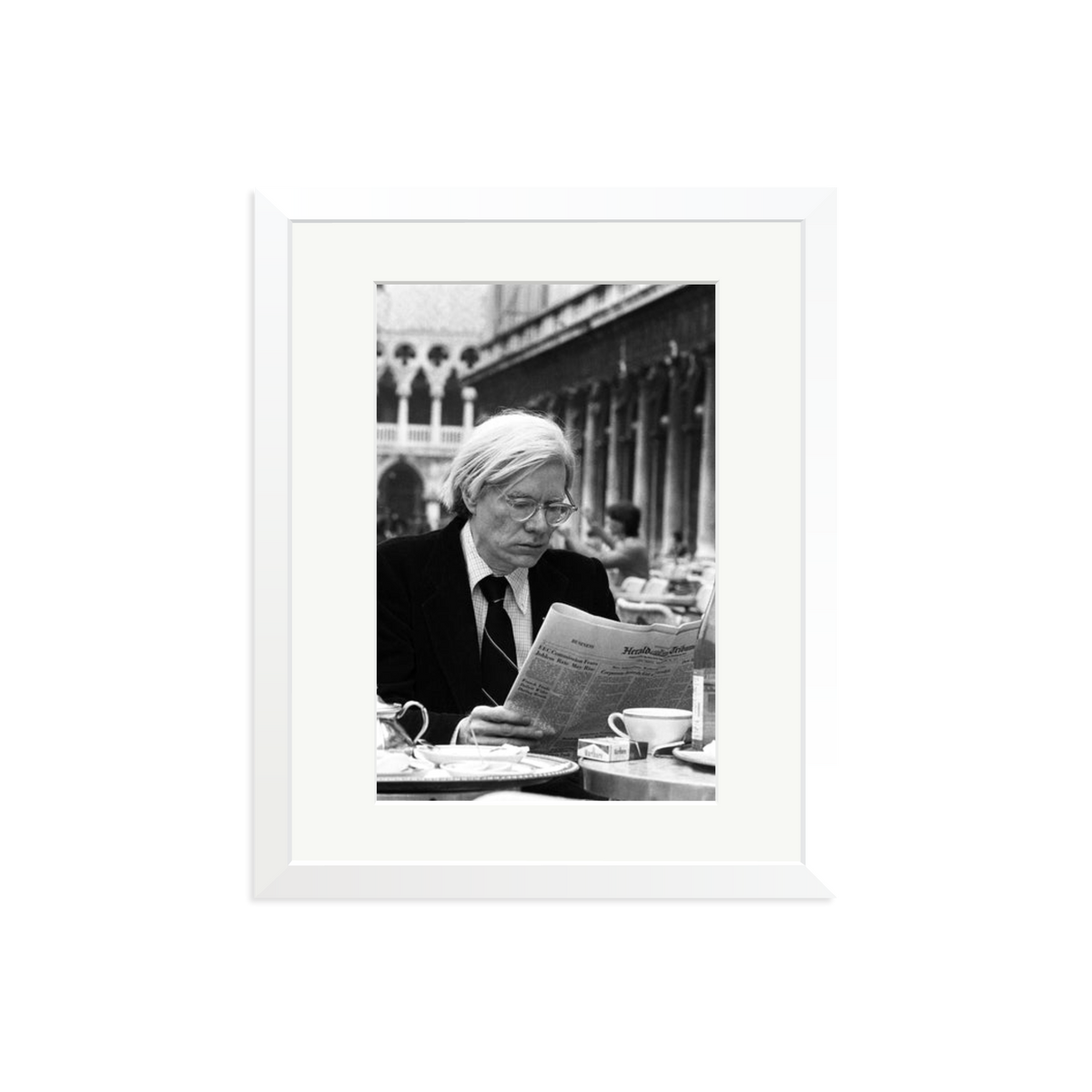 Andy Warhol in Venice Framed Print White Medium