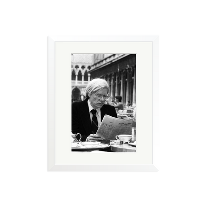 Andy Warhol in Venice Framed Print White Medium