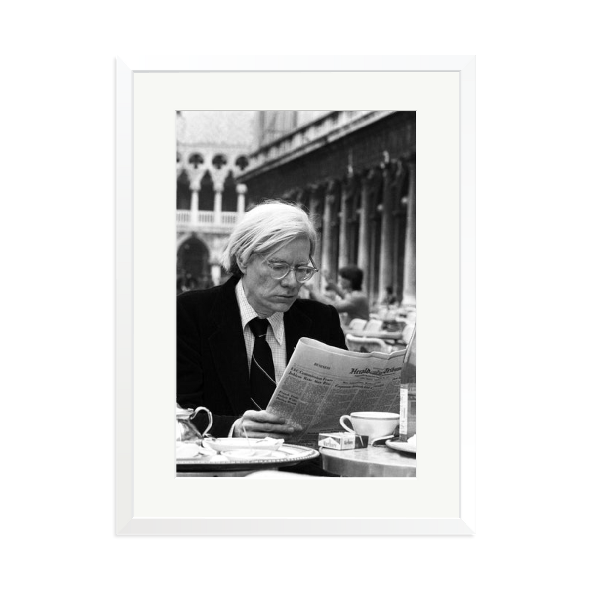 Andy Warhol in Venice Framed Print White XL