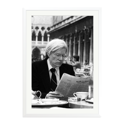 Andy Warhol in Venice Framed Print White XXL