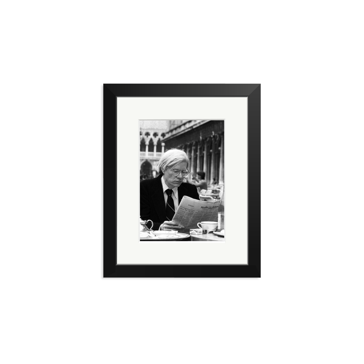 Andy Warhol in Venice Framed Print Black Small