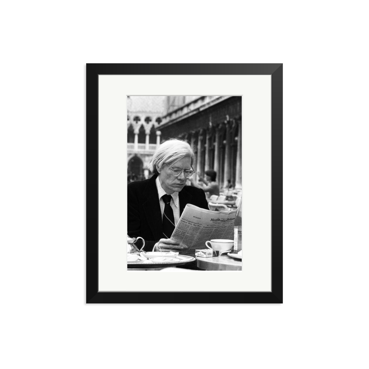 Andy Warhol in Venice Framed Print Black Medium