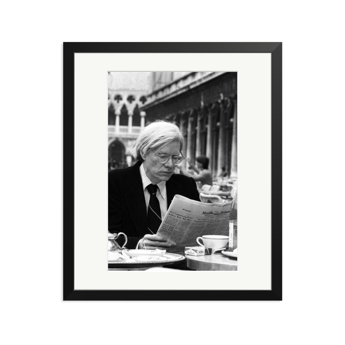 Andy Warhol in Venice Framed Print Black Large