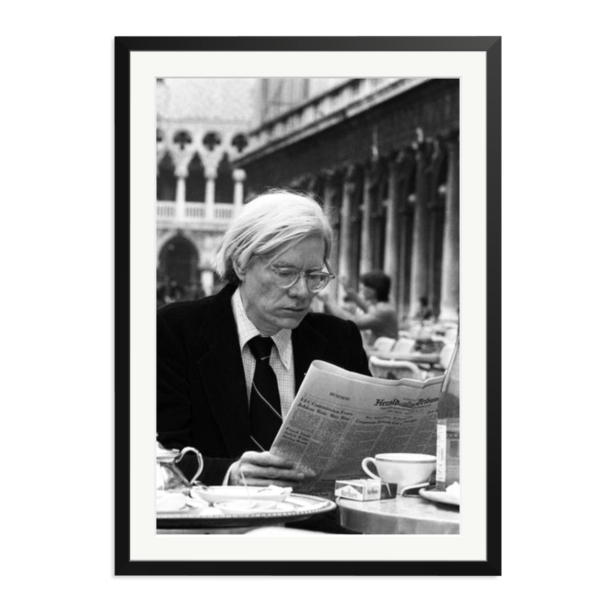 Andy Warhol in Venice Framed Print Black XXL