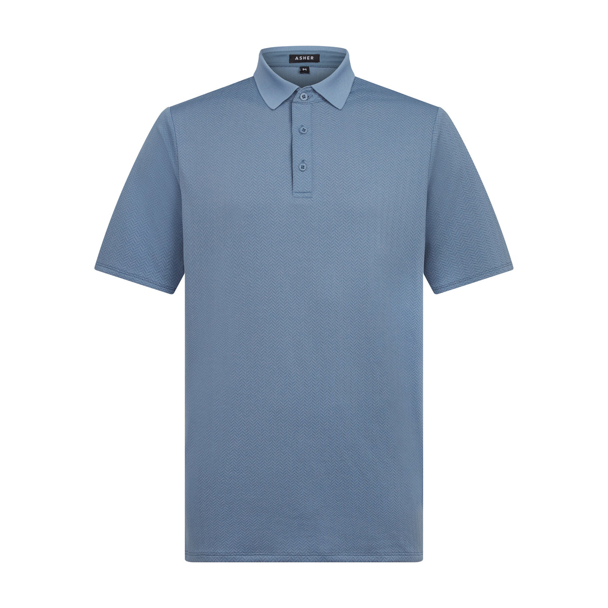 Asher Golf Herringbone Polo Flint Steel