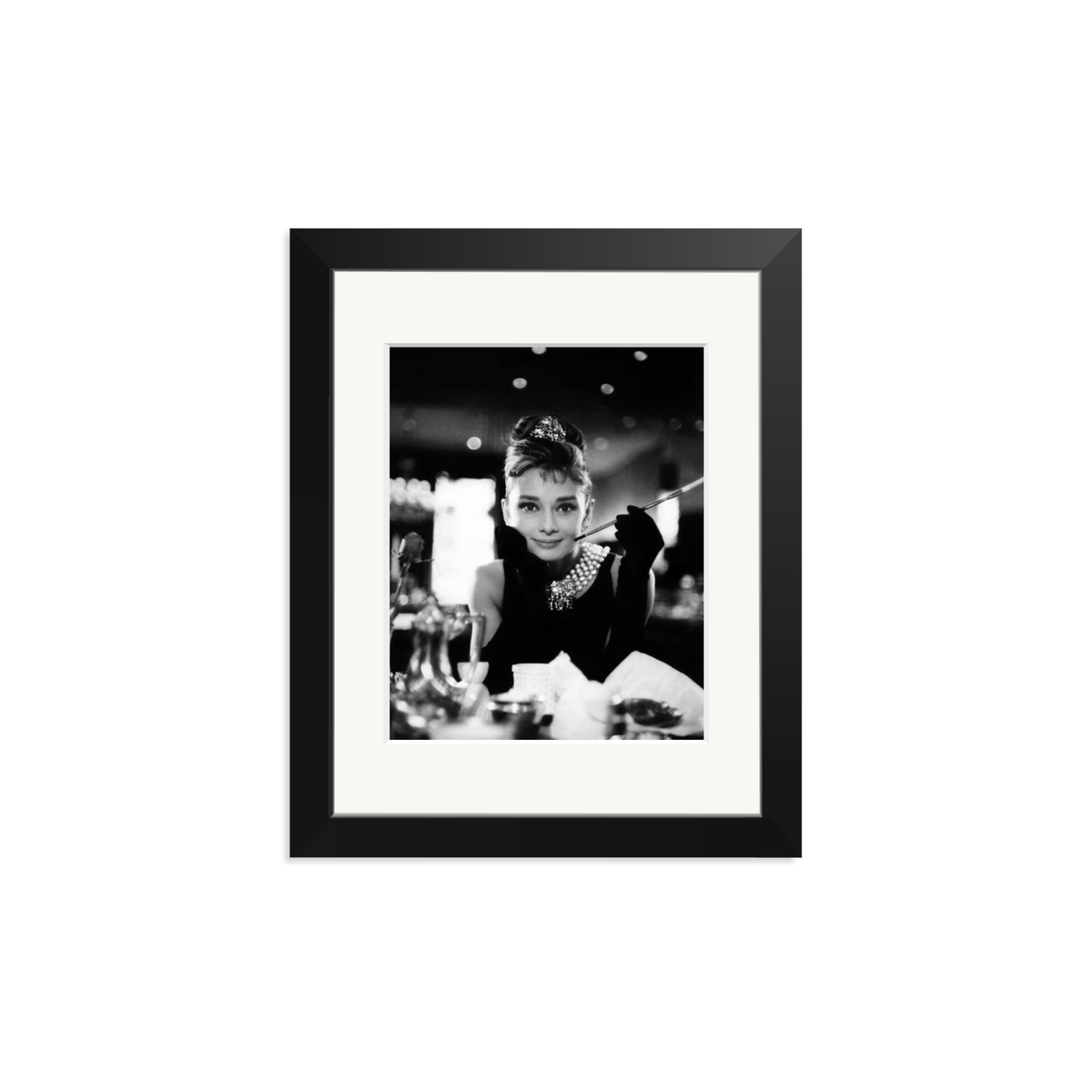 Audrey Hepburn Framed Print Black Small