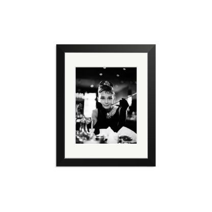 Audrey Hepburn Framed Print Black Small