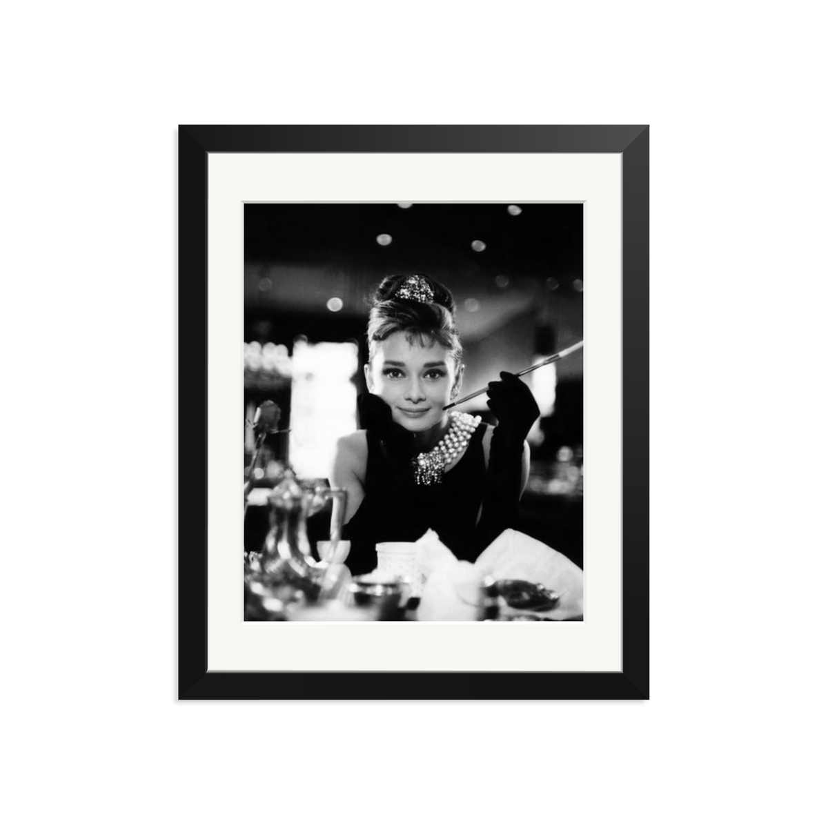 Audrey Hepburn Framed Print Black Medium