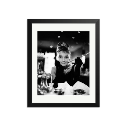Audrey Hepburn Framed Print Black Medium