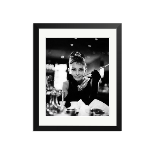Audrey Hepburn Framed Print Black Medium