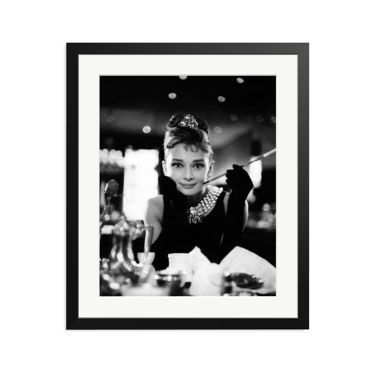 Audrey Hepburn Framed Print Black Large