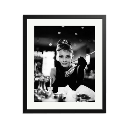 Audrey Hepburn Framed Print Black Large