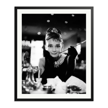 Audrey Hepburn Framed Print Black XXL
