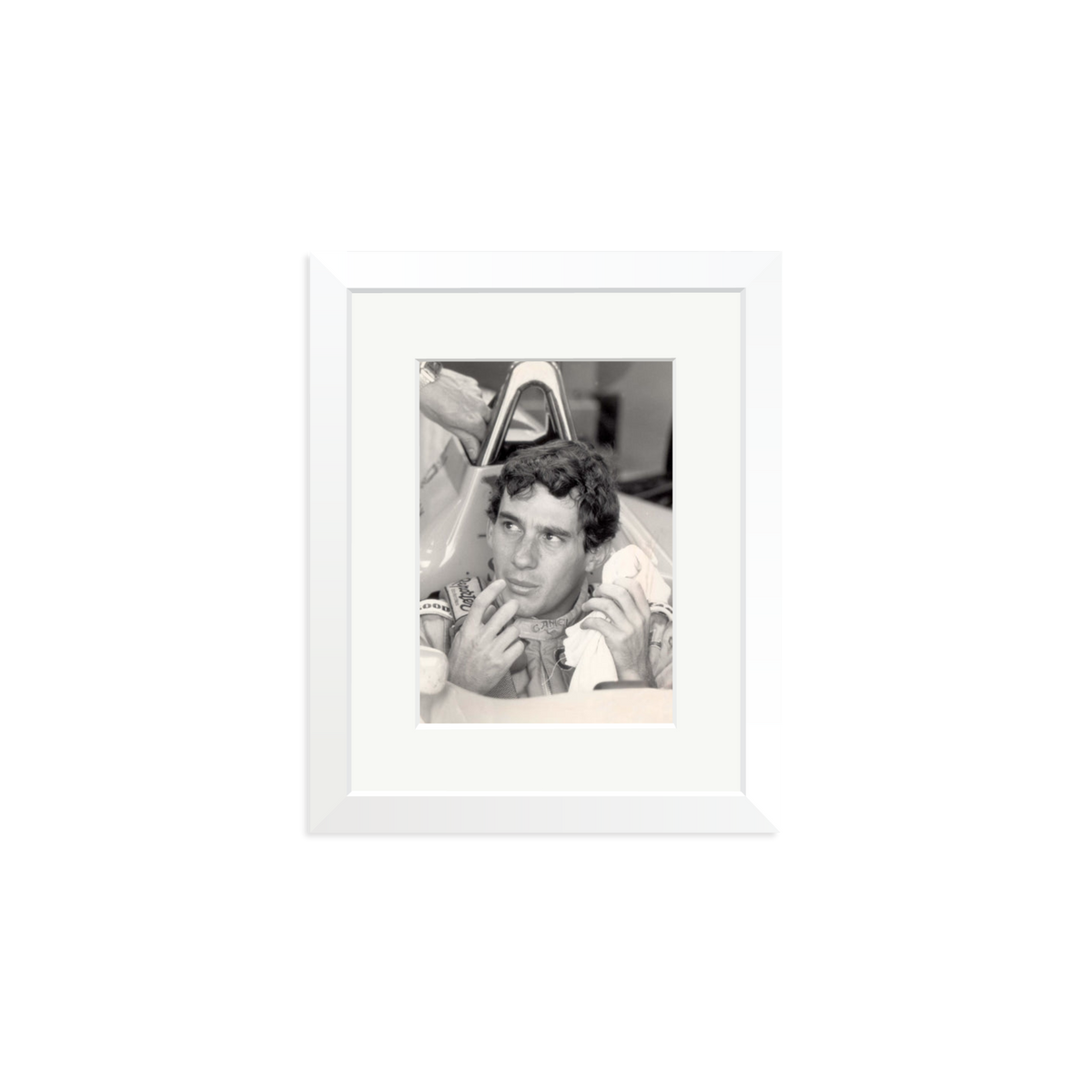 Ayrton Framed Print White Small