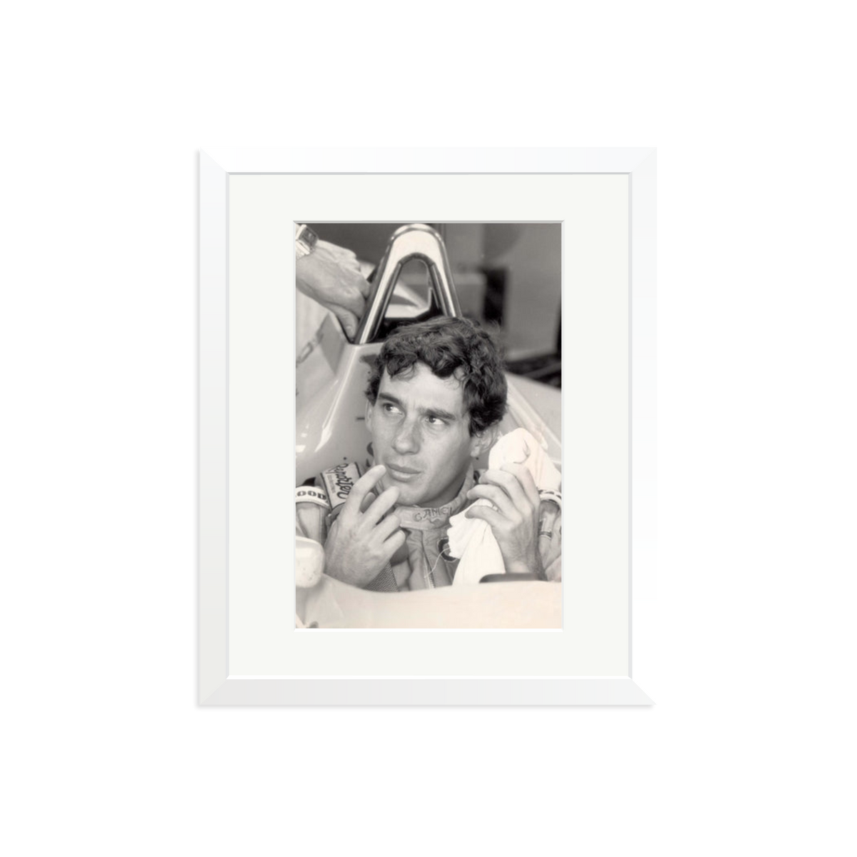 Ayrton Framed Print White Medium