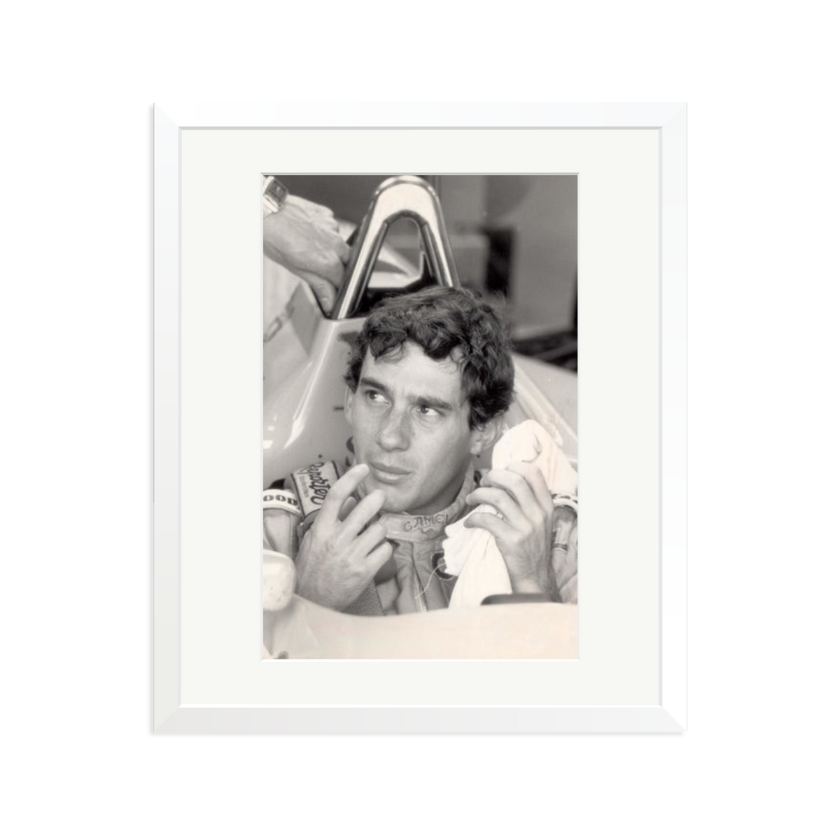 Ayrton Framed Print White Large