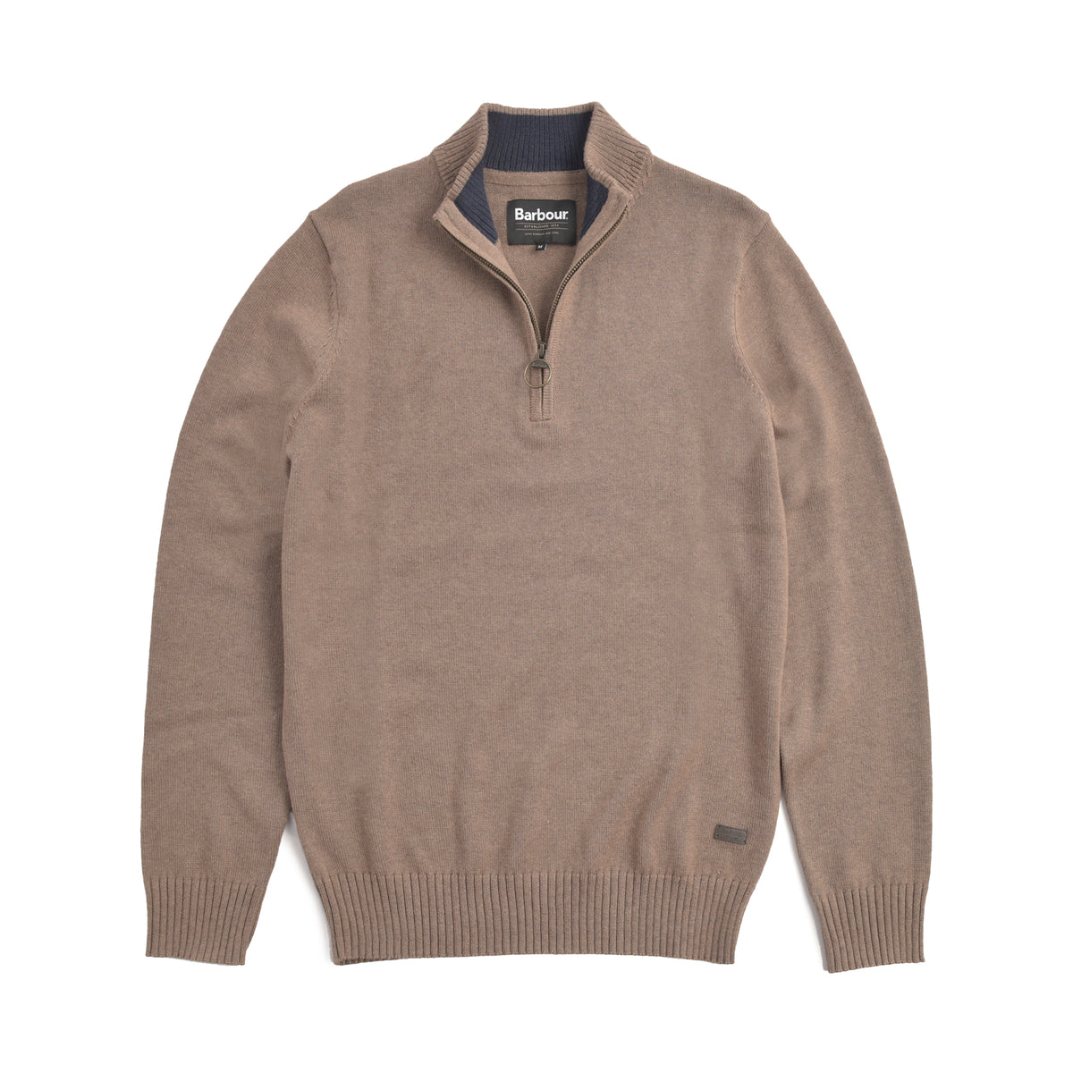 Barbour Kelson Half Zip Knitted Jumper Stone