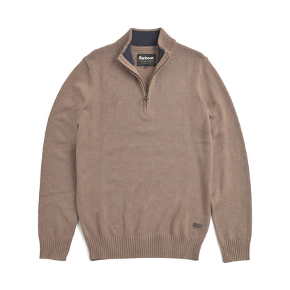 Barbour Kelson Half Zip Knitted Jumper Stone