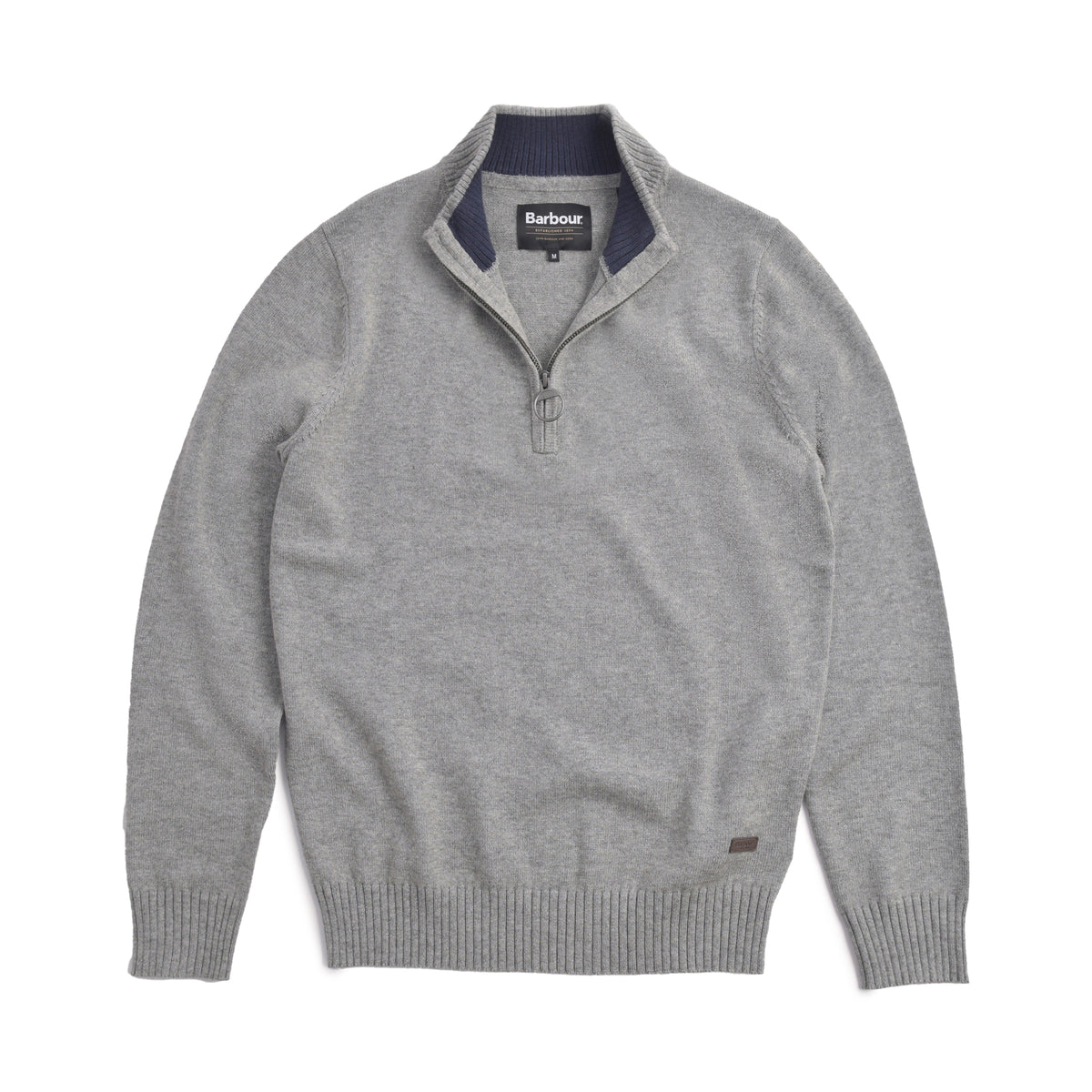 Barbour Kelson Half Zip Knitted Jumper Grey Marl