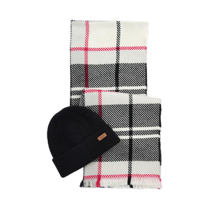 Barbour Ladies Pendle Beanie & Scarf Gift Set Hot Pink