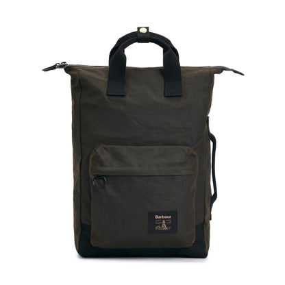 Barbour Field Waxed Backpack Olive