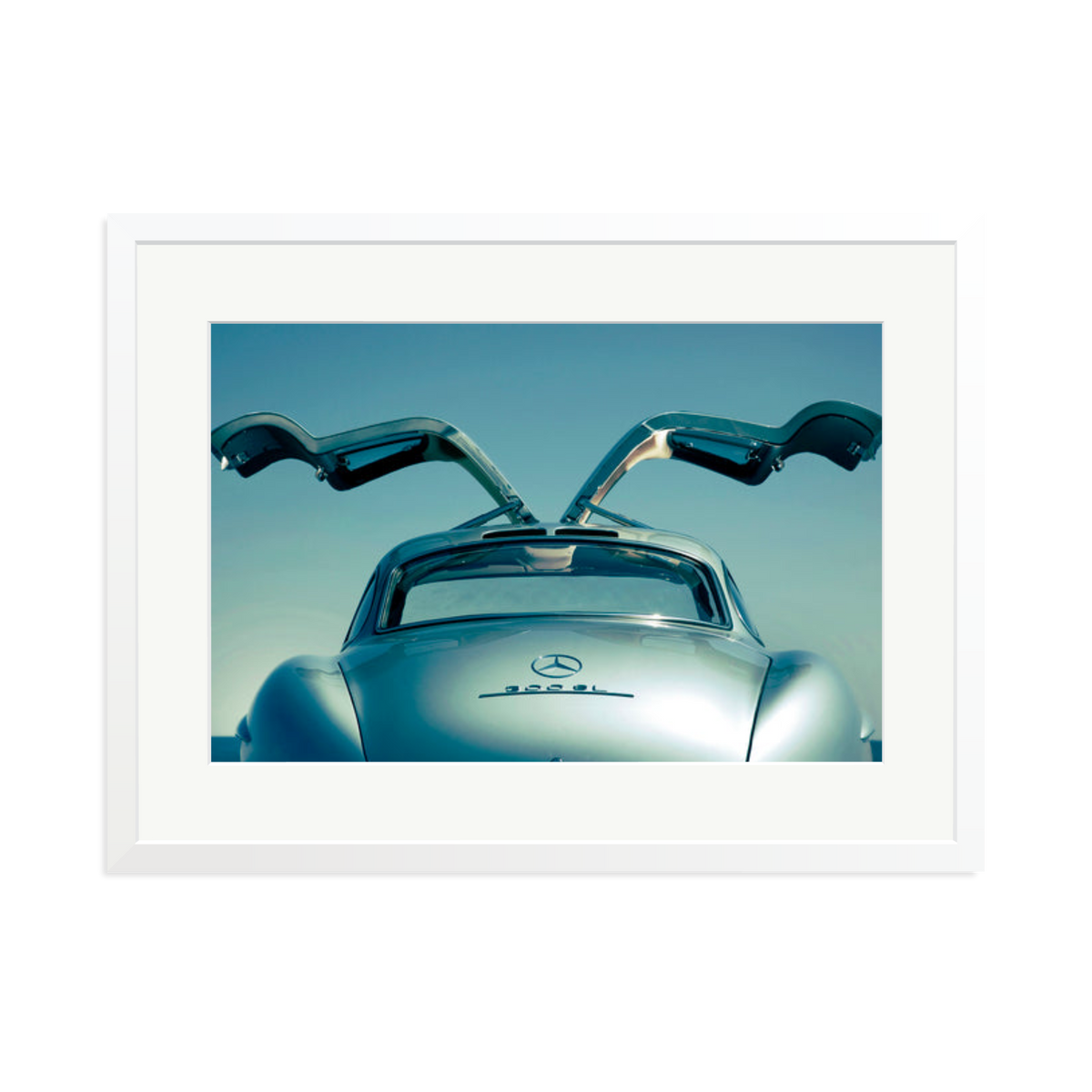 Mercedes Benz 300SL Gullwing Framed Print White XL