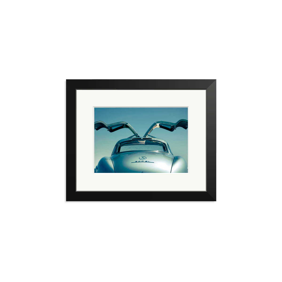 Mercedes Benz 300SL Gullwing Framed Print Black Small