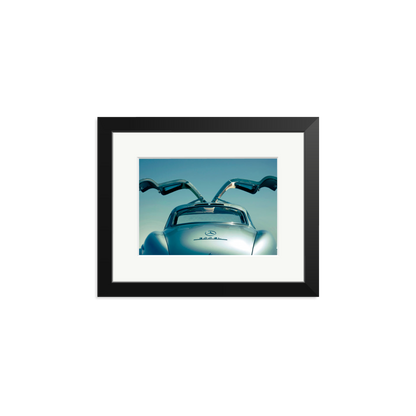Mercedes Benz 300SL Gullwing Framed Print Black Small