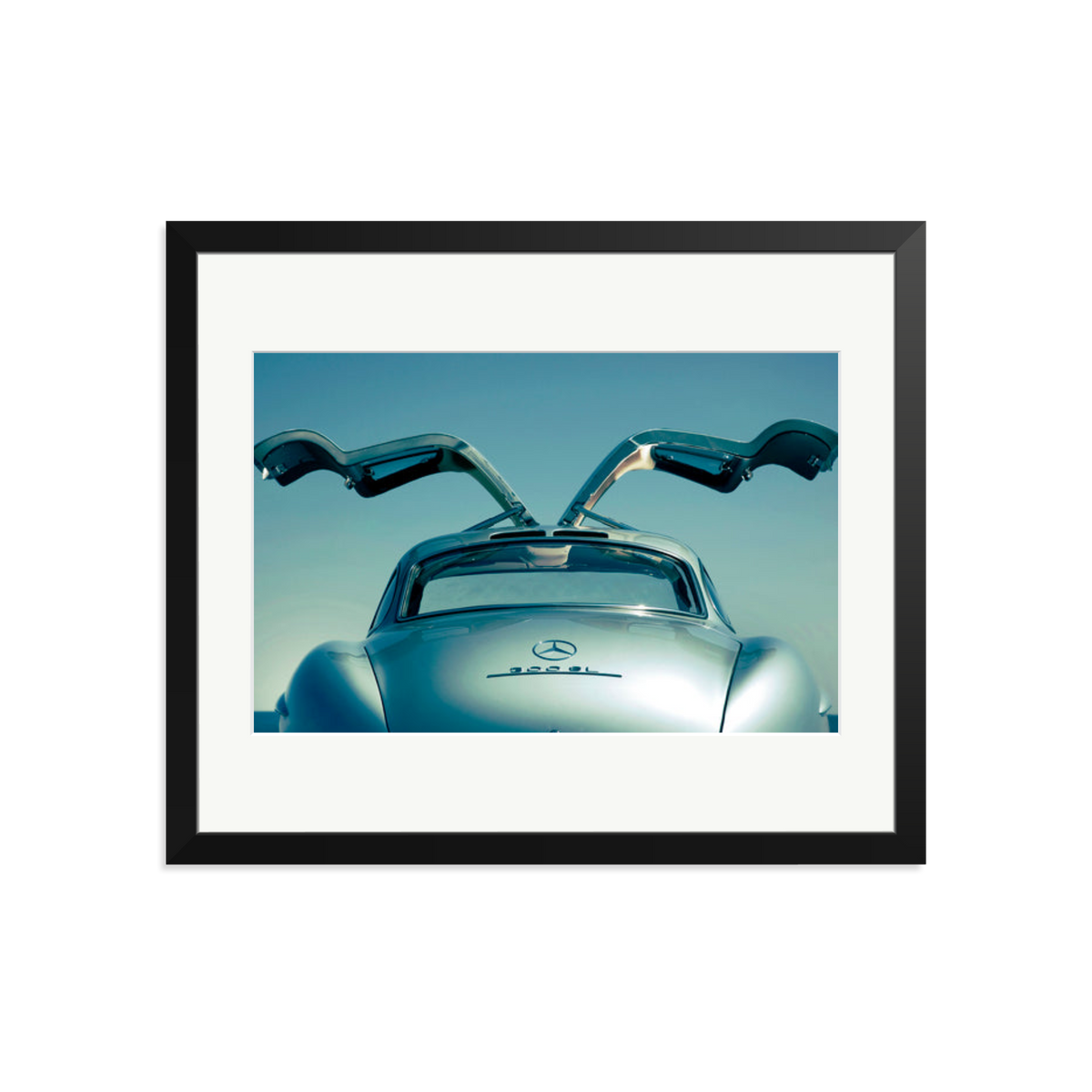 Mercedes Benz 300SL Gullwing Framed Print Black Large