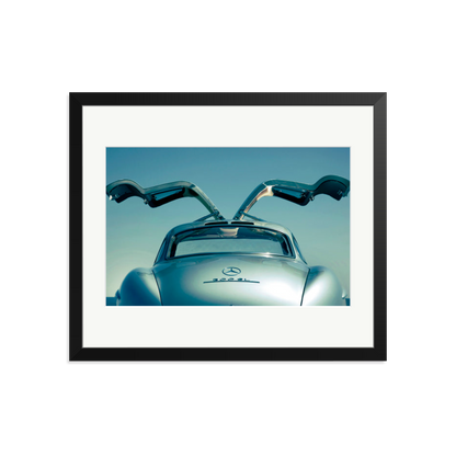 Mercedes Benz 300SL Gullwing Framed Print Black Large