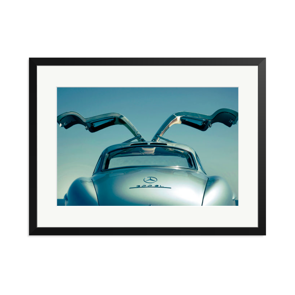 Mercedes Benz 300SL Gullwing Framed Print Black XL