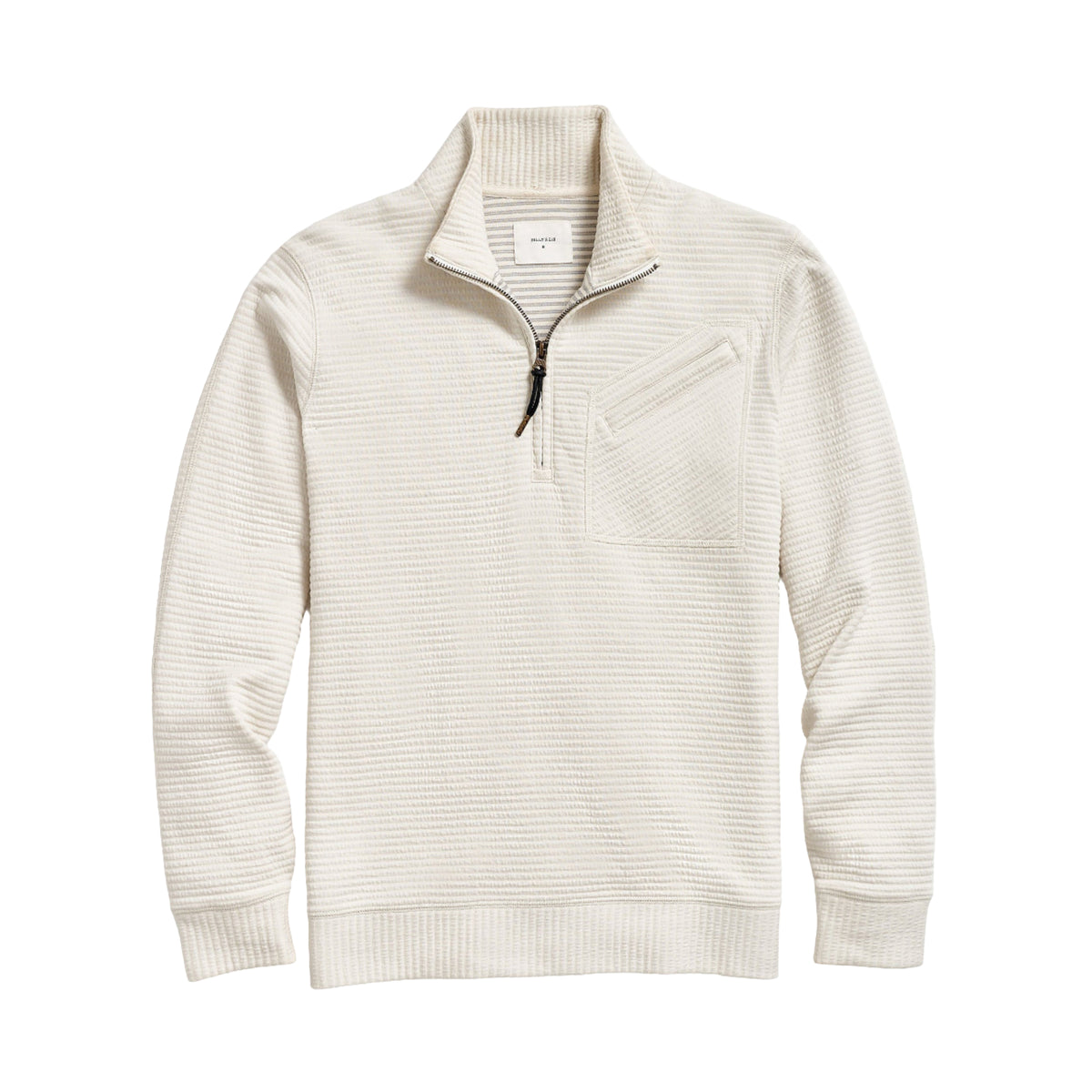 Billy Reid Quilted Half Zip Tinted White