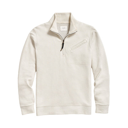 Billy Reid Quilted Half Zip Tinted White