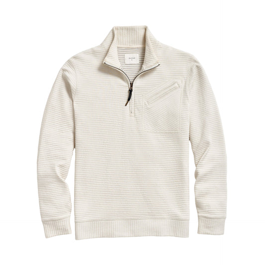 Billy Reid Quilted Half Zip Tinted White