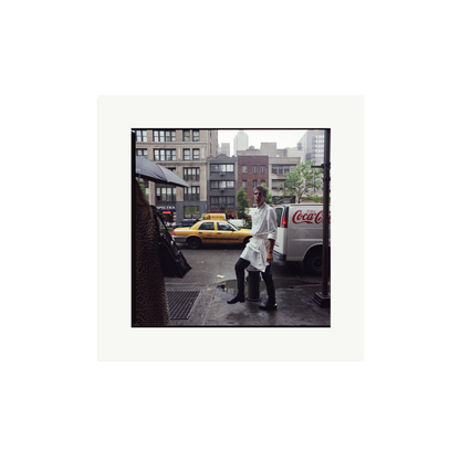 Bourdain outside Les Halles Print Only Medium