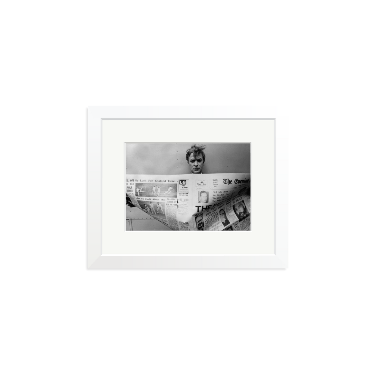 Caine Keeping Up Framed Print White Small