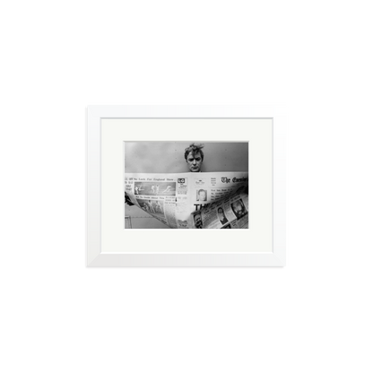 Caine Keeping Up Framed Print White Small