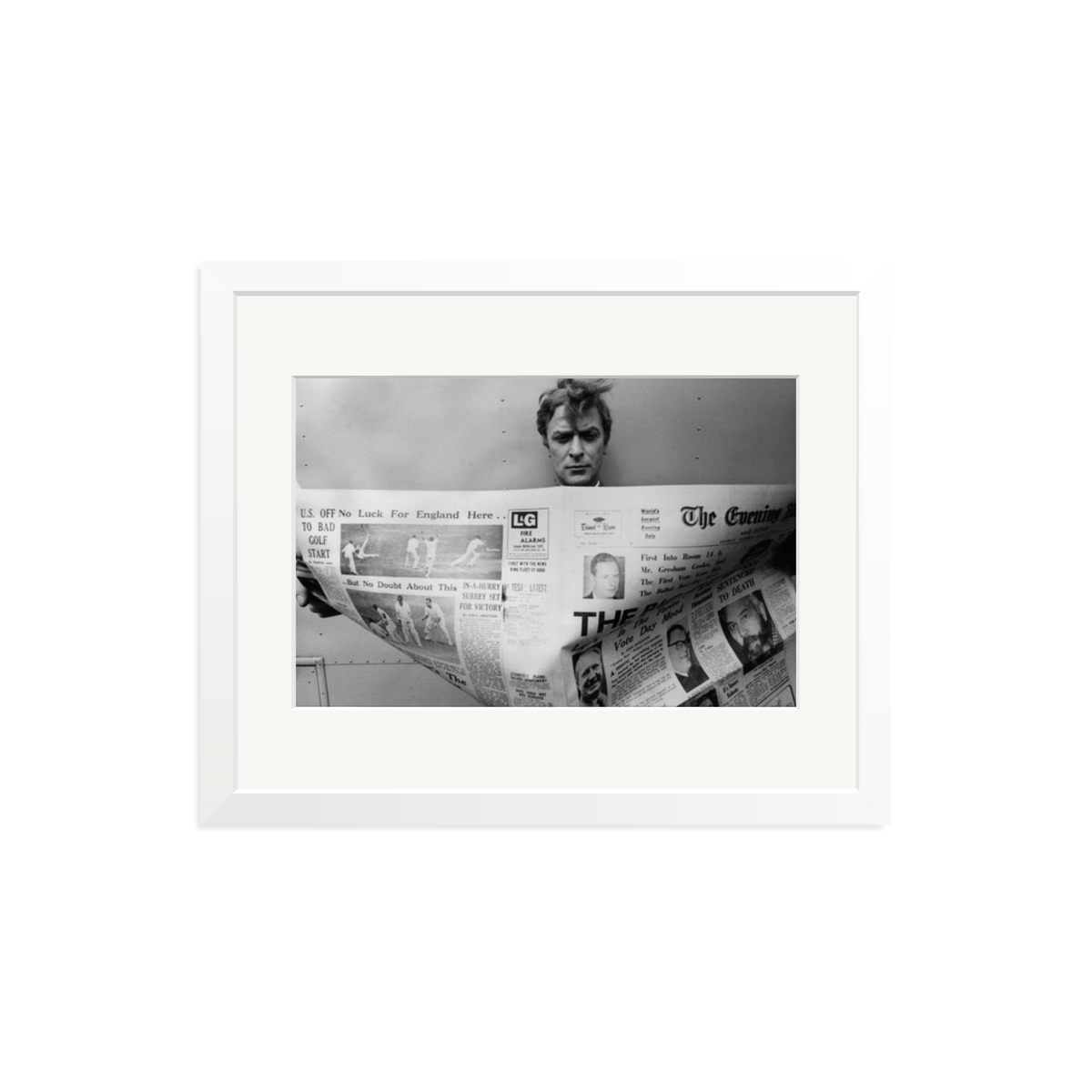Caine Keeping Up Framed Print White Medium