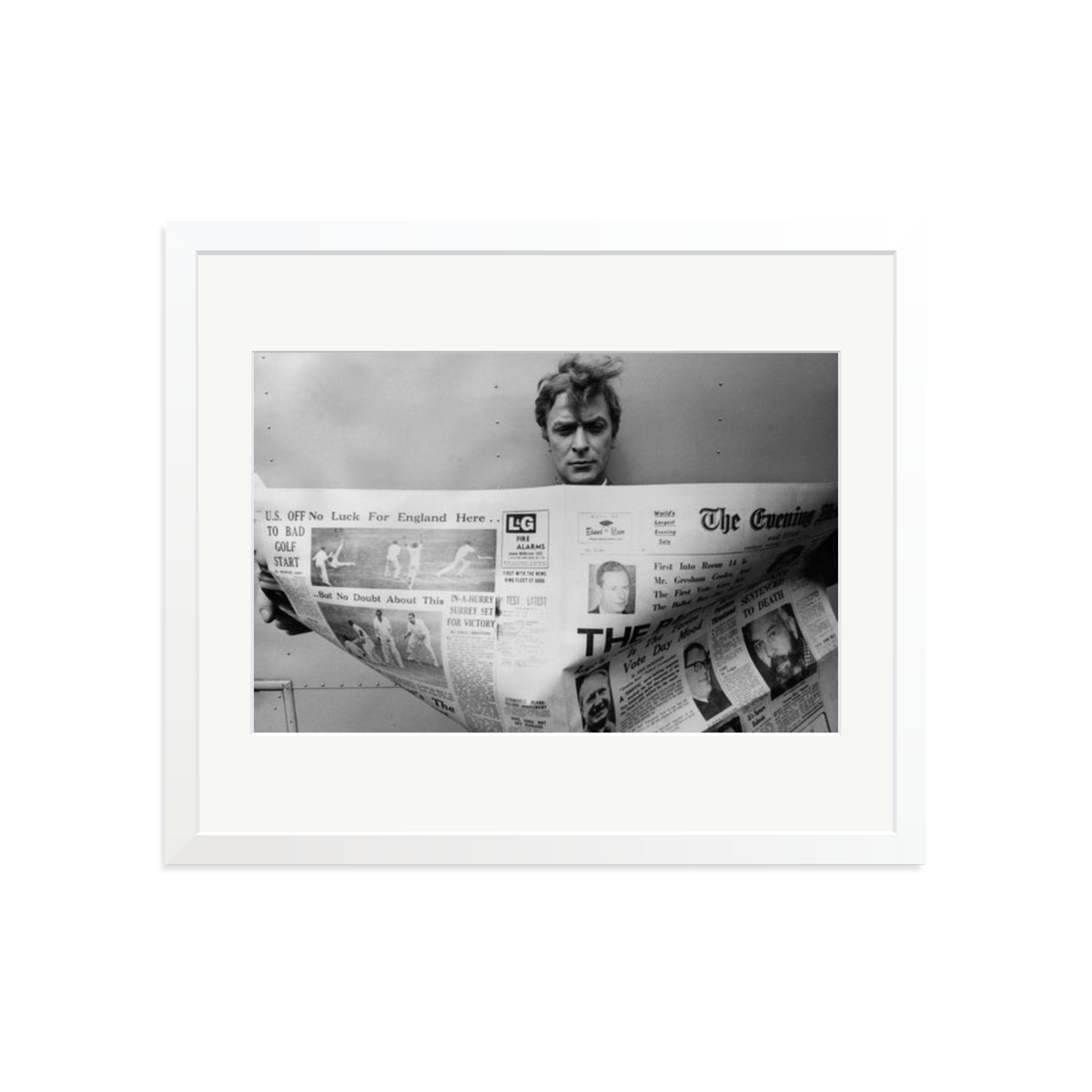 Caine Keeping Up Framed Print White Large