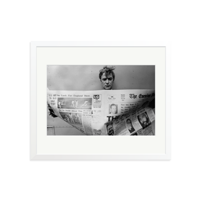 Caine Keeping Up Framed Print White Large
