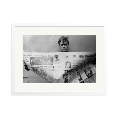 Caine Keeping Up Framed Print White XL