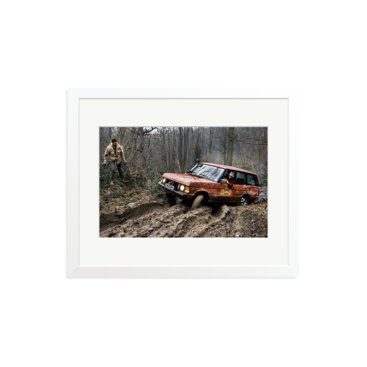 Camel Trophy Training Framed Print White Medium