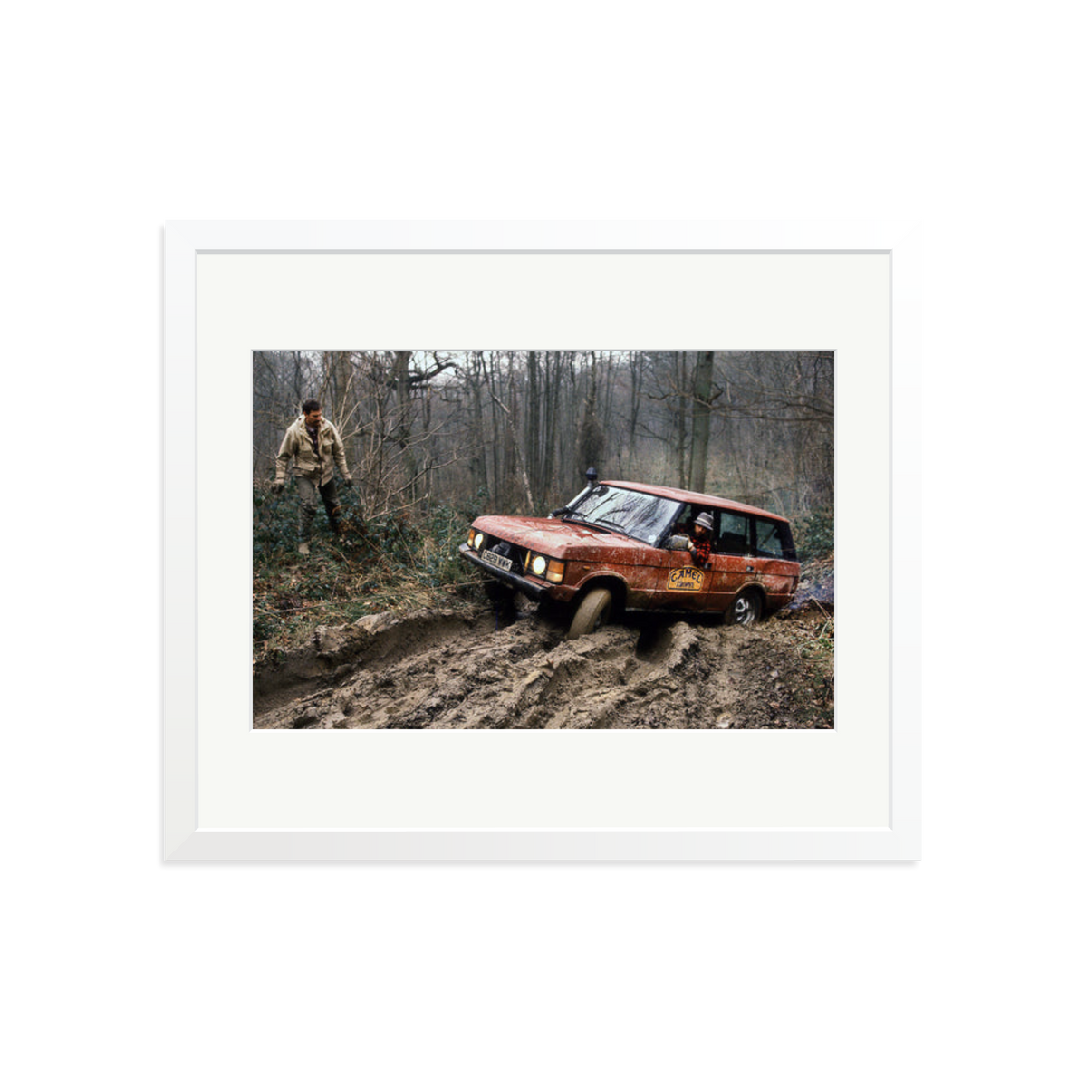 Camel Trophy Training Framed Print White Large