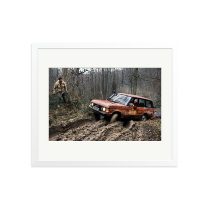 Camel Trophy Training Framed Print White Large