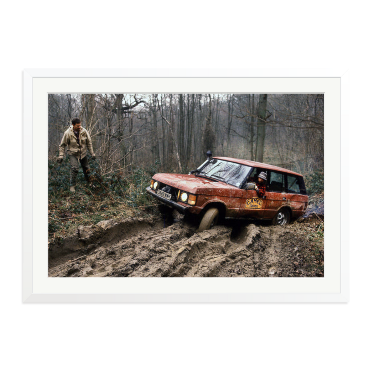 Camel Trophy Training Framed Print White XXL